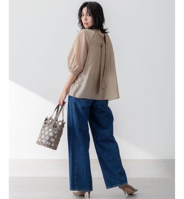 23区「【RED CARD TOKYO&times;23区/VERY3月号掲載】デニム ライン ワイドパンツ」|デニム|