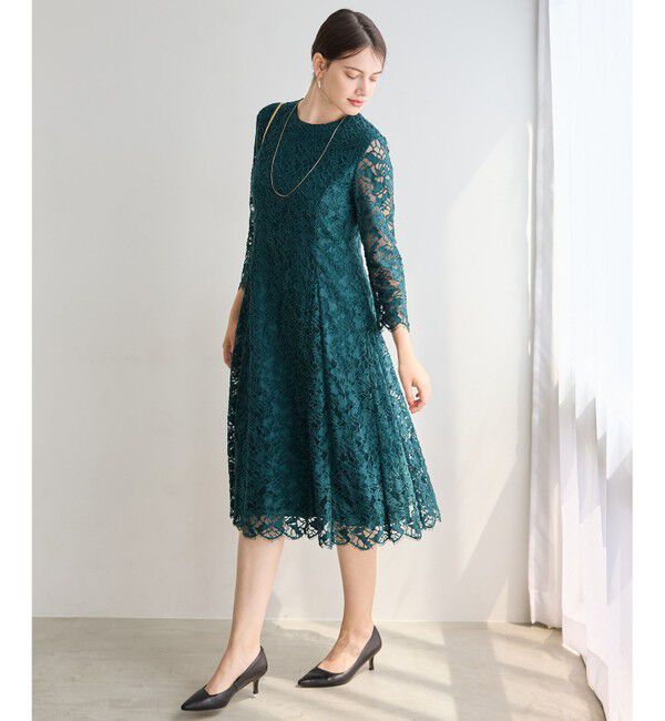 23区「【APPLAUDIR】モールラインフラワーレース ドレス」|ドレス|
