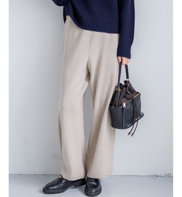 23区「【見上愛さん着用/LEE掲載/洗える】カシミヤブレンド ニット パンツ」|その他|ベージュ系