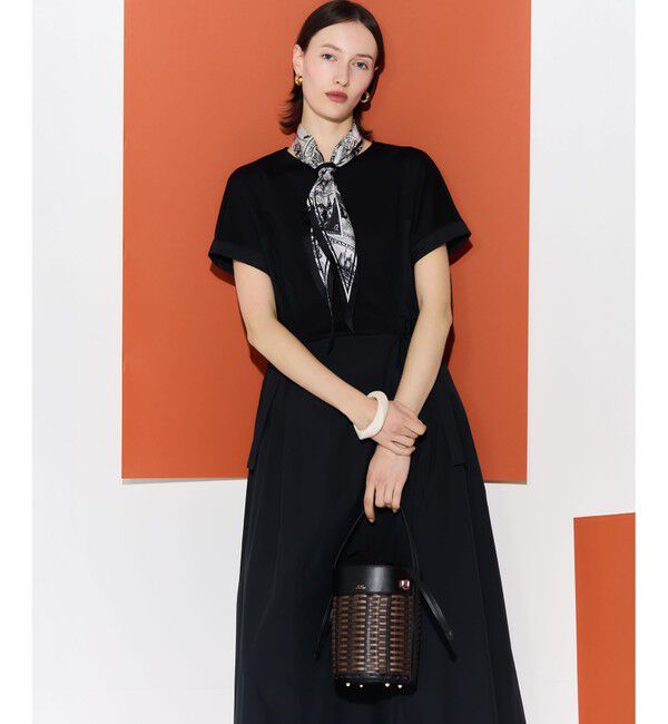 23区「スタンプ柄 シルク ダイヤ スカーフ」|バンダナ・スカーフ|