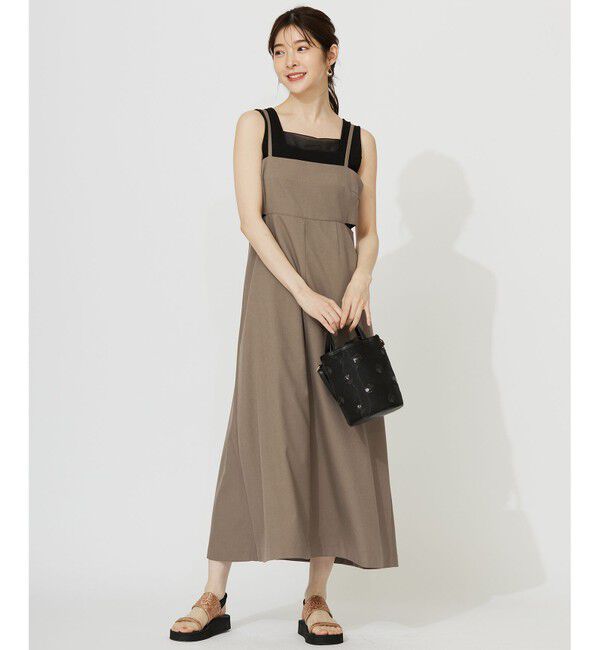 ANY SIS「【洗える】シアーコンビスクエアネック タンクトップ」|タンクトップ|