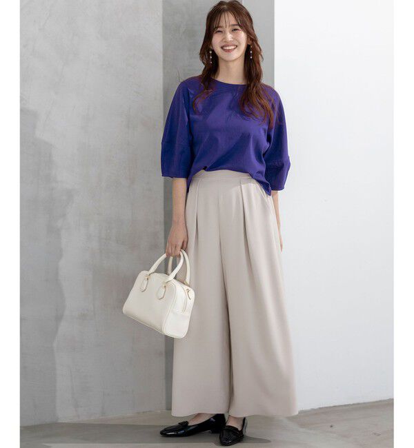 ANY SIS「【撥水・汗ジミ防止・UVケア・洗える】スーピマスムース クロップド Tシャツ」|Tシャツ・カットソー|