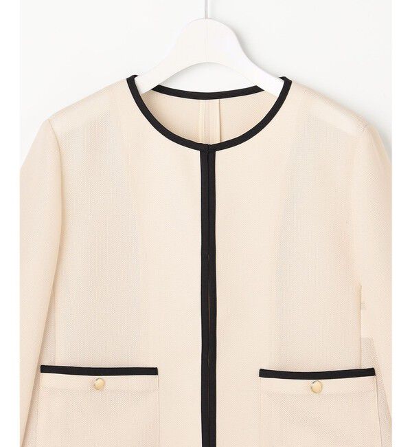 ANY SIS「シアーメッシュ ノーカラージャケット」|ノーカラージャケット|