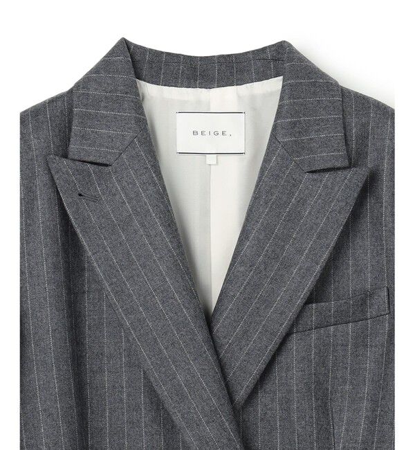 BEIGE,「DELAND / ウールピンストライプダブルジャケット」|テーラードジャケット|