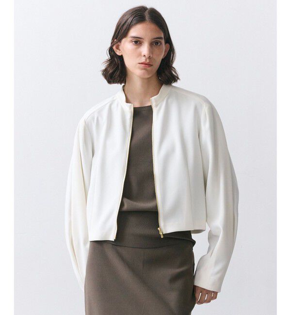 BEIGE,「RUE / ドライタッチコンパクトブルゾン」|ブルゾン・スタジャン|Ecru