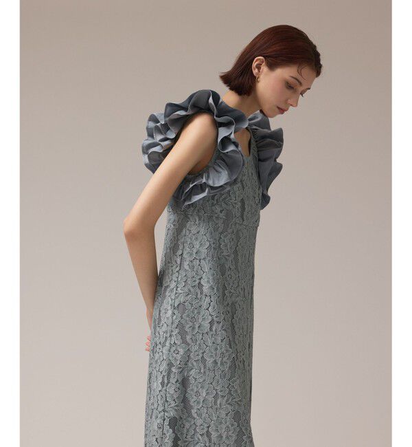 GRACE CONTINENTAL「フリルレースワンピース」|ドレス|