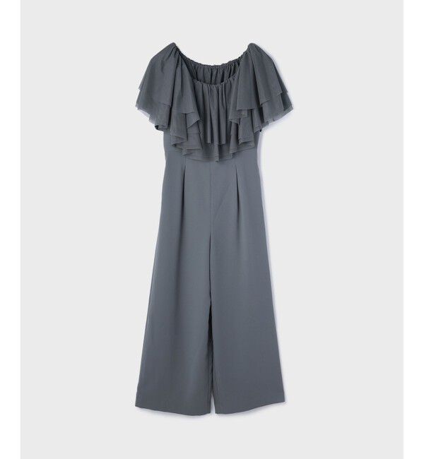 GRACE CONTINENTAL「フリルケープサロペット」|オールインワン|