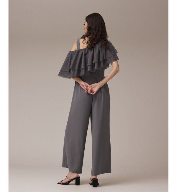 GRACE CONTINENTAL「フリルケープサロペット」|オールインワン|