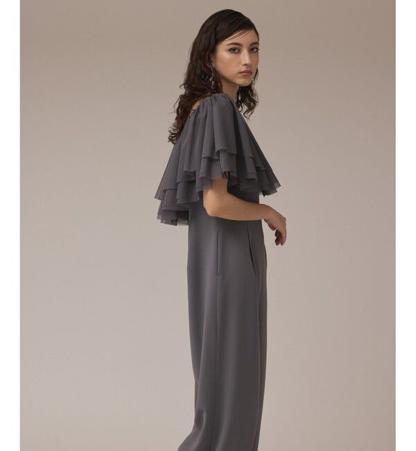 GRACE CONTINENTAL「フリルケープサロペット」|オールインワン|