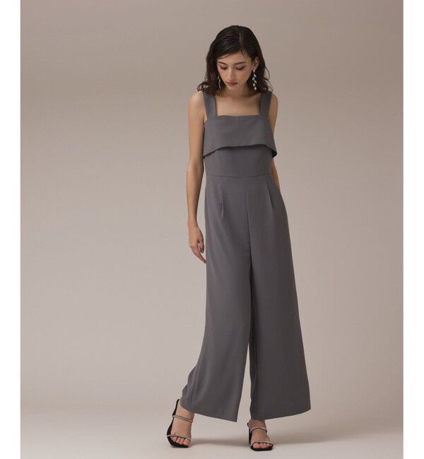 GRACE CONTINENTAL「フリルケープサロペット」|オールインワン|