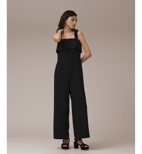 GRACE CONTINENTAL「フリルケープサロペット」|オールインワン|