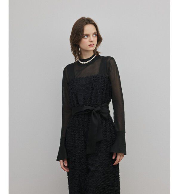 GRACE CONTINENTAL「カットジャガードサロペット」|オールインワン|