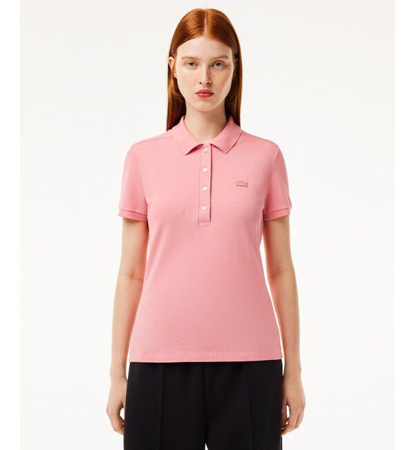 LACOSTE「スリムフィット ストレッチコットンピケポロシャツ（半袖）」|ポロシャツ|梅