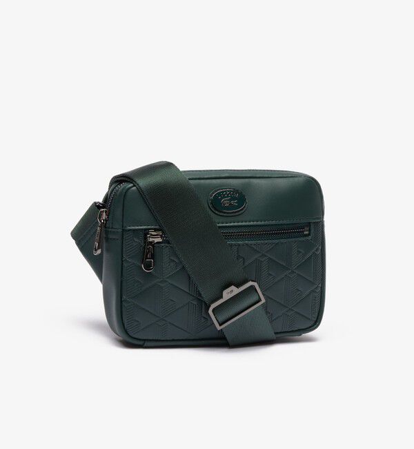 LACOSTE「モノグラム レザーモノグラムリポーターバッグ」|ショルダー・メッセンジャー|