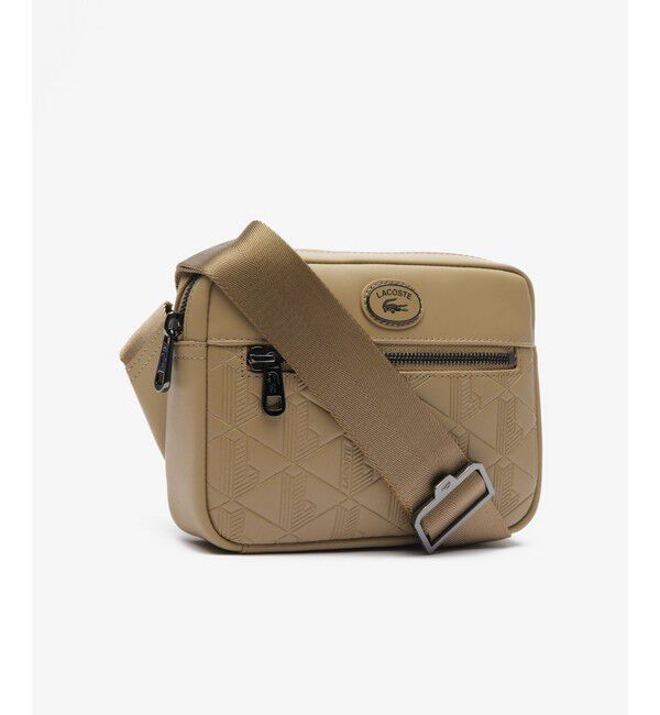 LACOSTE「モノグラム レザーモノグラムリポーターバッグ」|ショルダー・メッセンジャー|