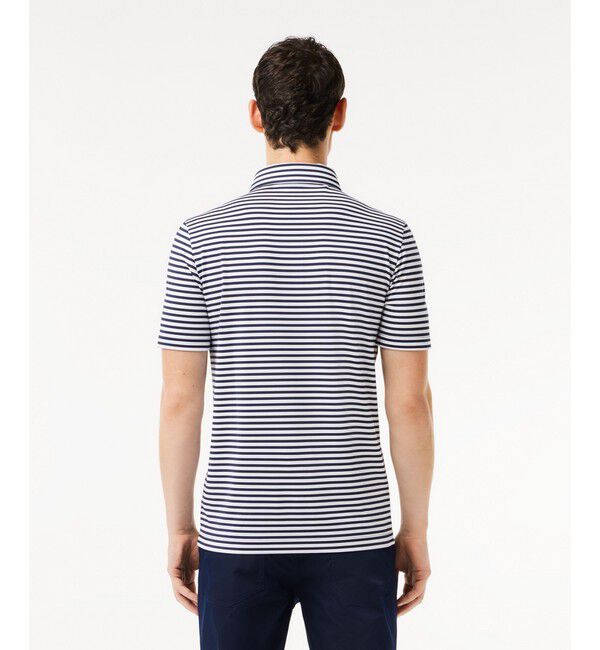 LACOSTE「UVカット UPF50+ ウルトラドライバイカラーボーダーポロシャツ」|ポロシャツ|