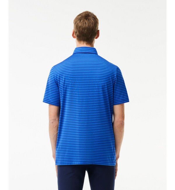 LACOSTE「UVカット UPF50+ ウルトラドライバイカラーボーダーポロシャツ」|ポロシャツ|