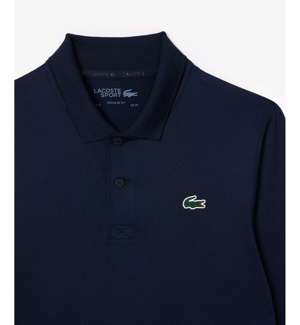 LACOSTE「UPF50 UVカット ウルトラドライワントーン長袖ポロシャツ」|ポロシャツ|