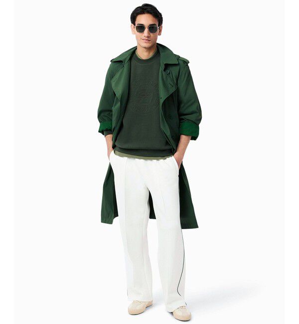 LACOSTE「トーン・オン・トーンローレルステッチダブルフェイスクルーネックスウェット」|スウェット・ジャージ|