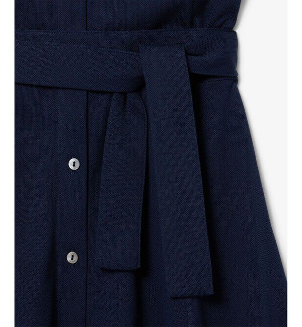 LACOSTE「鹿の子地シャツドレス ドレープフレアワンピース」|ワンピース|