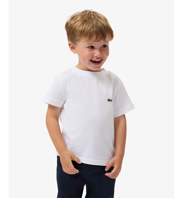 LACOSTE「【EC only】JUNIORベーシックワニロゴパッチ 半袖Tシャツ」|Tシャツ・カットソー|ホワイト