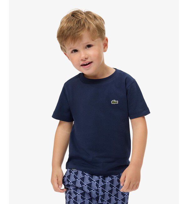 LACOSTE「【EC only】JUNIORベーシックワニロゴパッチ 半袖Tシャツ」|Tシャツ・カットソー|ネイビー