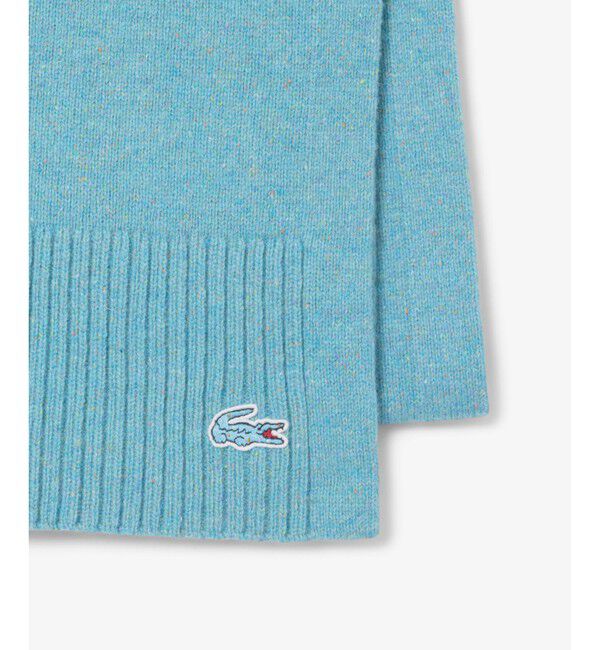 LACOSTE「フレンチメイドシルクブレンドウールニットマフラー」|マフラー|ブルー