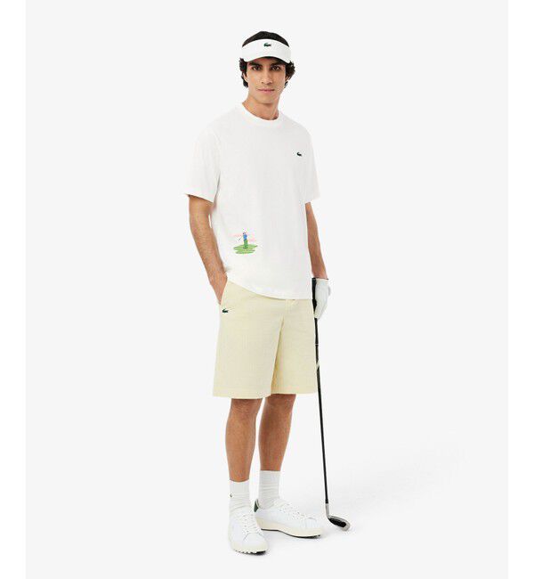 LACOSTE「ゴルフグラフィックバックプリントウルトラドライTシャツ」|Tシャツ・カットソー|