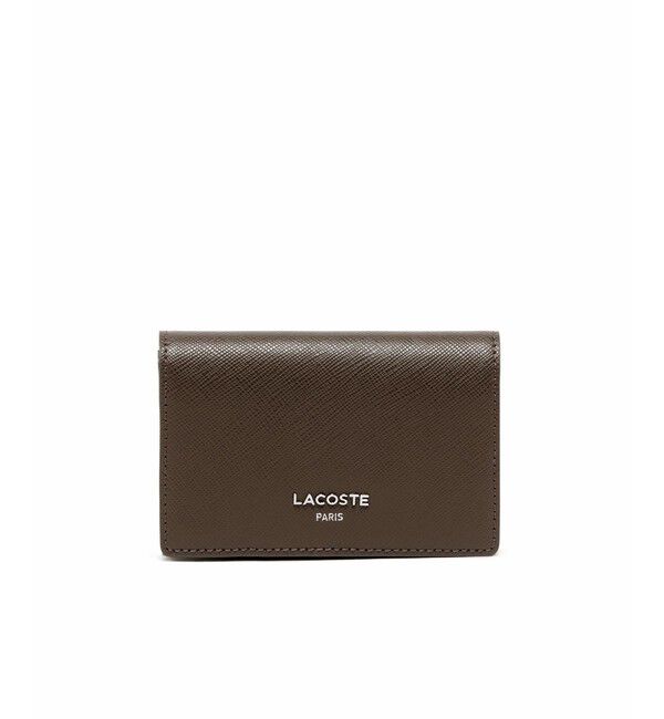 LACOSTE「エンボスレザーカードケース」|名刺入れ・カードケース|グレー