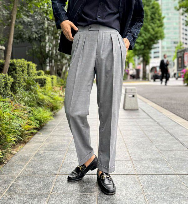 WORK ABOUT「NSN アジャスター付2タックスラックス 25SS」|スラックス|グレー