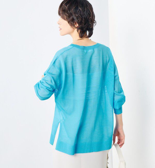 NOLLEY'S sophi「麻混シアーVネックプルオーバーニット」|ニット・セーター|