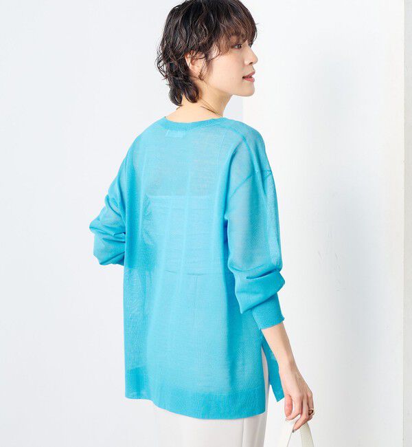 NOLLEY'S sophi「麻混シアーVネックプルオーバーニット」|ニット・セーター|