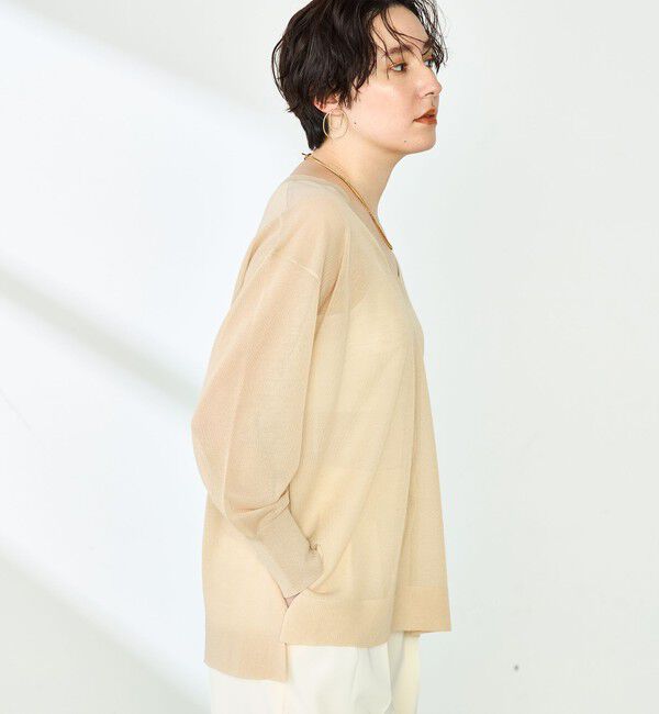 NOLLEY'S sophi「麻混シアーVネックプルオーバーニット」|ニット・セーター|