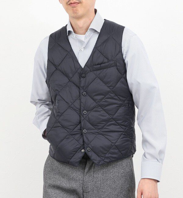 NOLLEY'S goodman「【TAION/タイオン】SINGLE SNAP BUTTON DOWN GILET 25AW」|ダウンベスト・ベスト|ダークネイビー