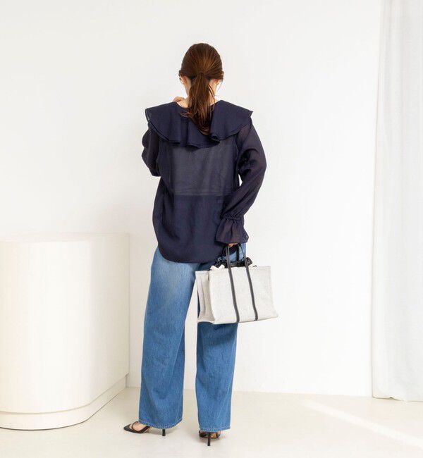 NOLLEY'S「ウォッシャブルラッフルカラーブラウス」|シャツ・ブラウス|