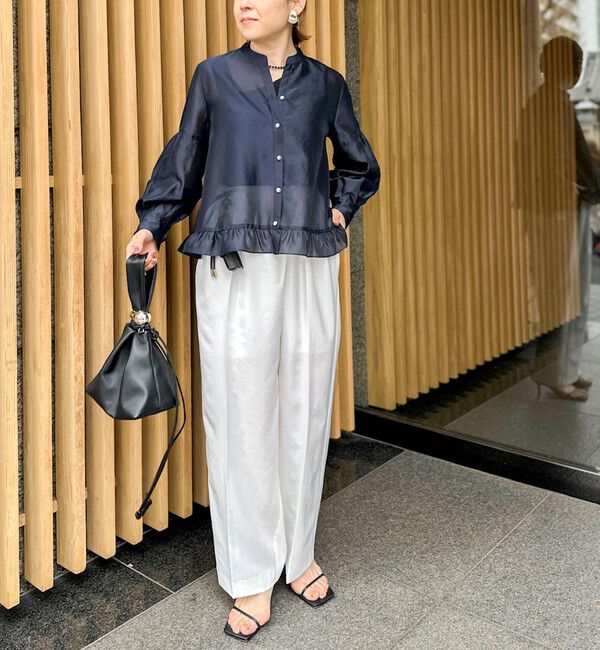 NOLLEY'S「《セットアップ対応》ウォッシャブルイージーツイルセミワイドパンツ」|その他|