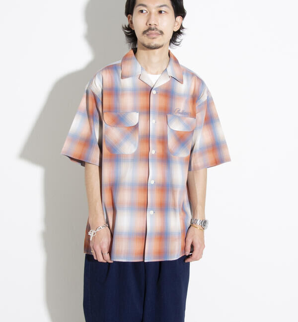GLOSTER「【PENDLETON/ペンドルトン】オープンカラーシャツ 半袖シャツ 刺繍 ワンポイント チェック」|シャツ・ブラウス|