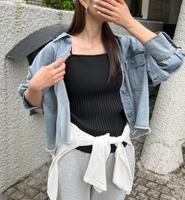 fredy emue「バッククロスカップ付きニットキャミ」|キャミソール|