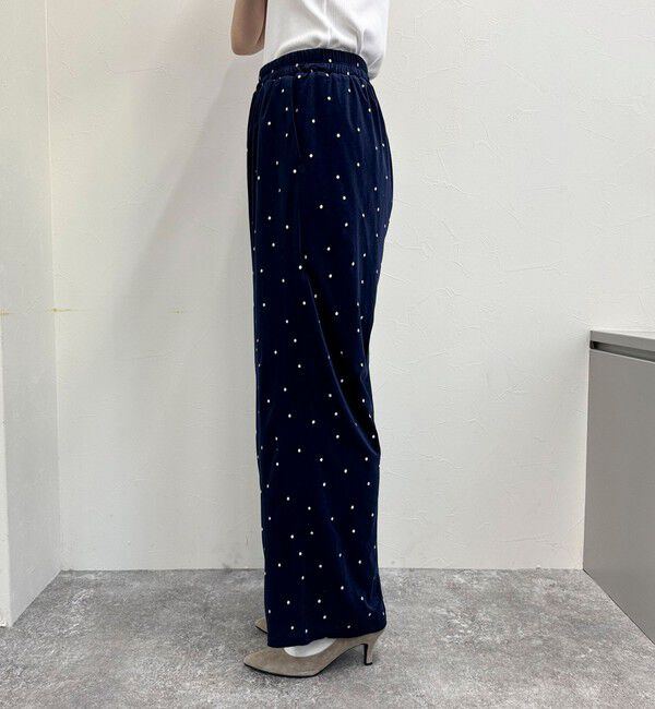 fredy emue「《セットアップ対応》ベロアドット刺繍イージーパンツ」|チノ|