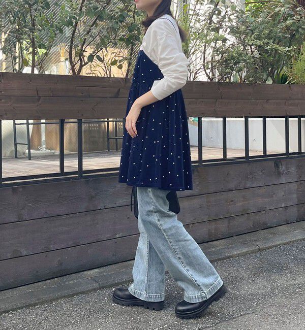 fredy emue「《セットアップ対応》ベロアドット刺繍キャミブラウス」|キャミソール|