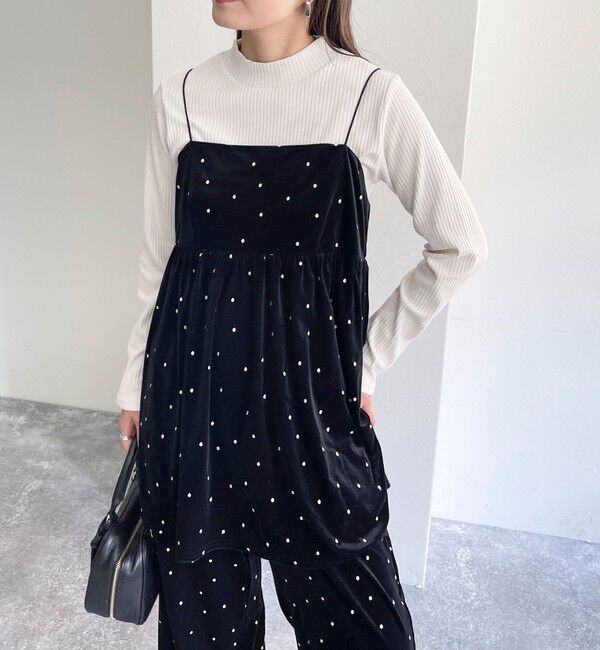 fredy emue「《セットアップ対応》ベロアドット刺繍キャミブラウス」|キャミソール|