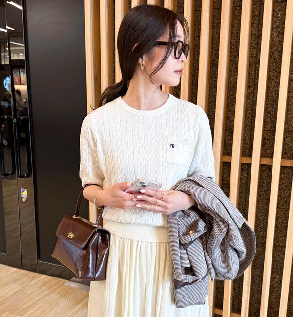 fredy emue「FR刺繍ケーブル柄ポケ付きプルオーバー」|ニット・セーター|