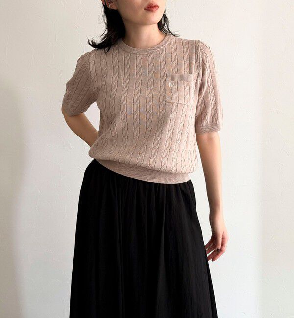 fredy emue「FR刺繍ケーブル柄ポケ付きプルオーバー」|ニット・セーター|