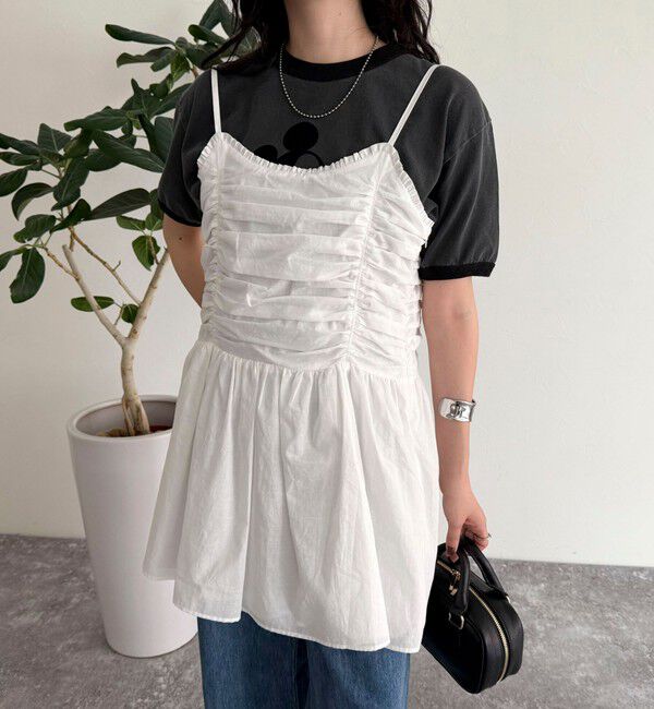 fredy emue「ギャザーキャミソールビスチェ」|キャミソール|