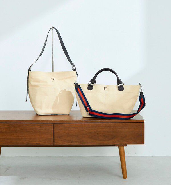 fredy emue「FRレザーハンドルキャンバストートバッグ」|ショルダー・メッセンジャー|