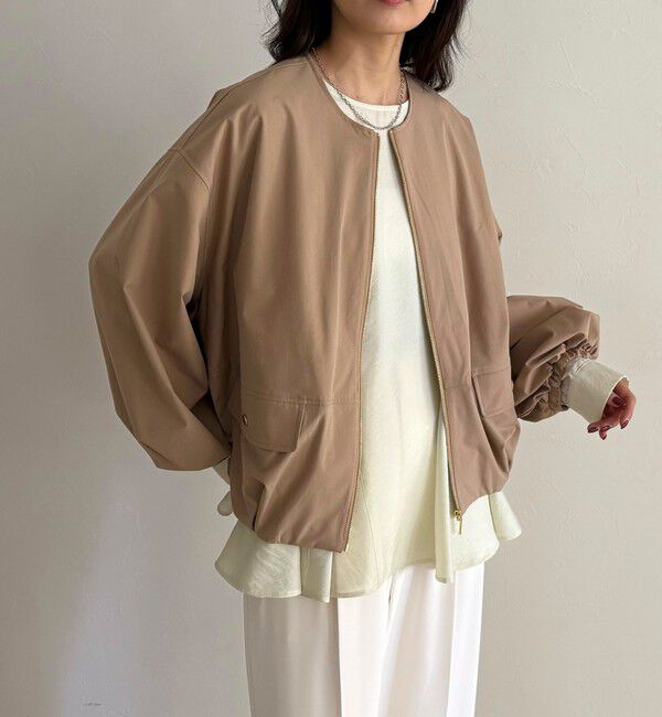 fredy emue「2WAYノーカラー撥水サーブルクロスブルゾン」|ブルゾン・スタジャン|