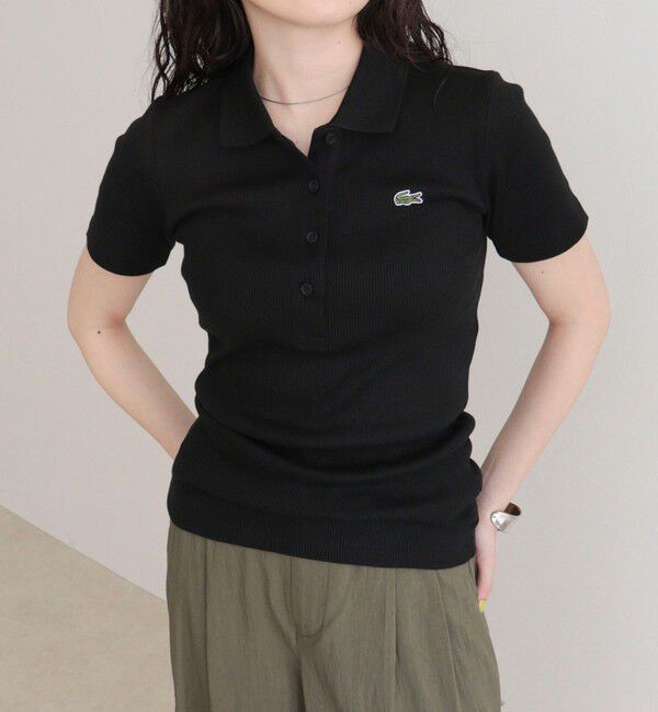 fredy emue「【LACOSTE/ラコステ】ワンポイントリブポロシャツ」|ポロシャツ|ブラック
