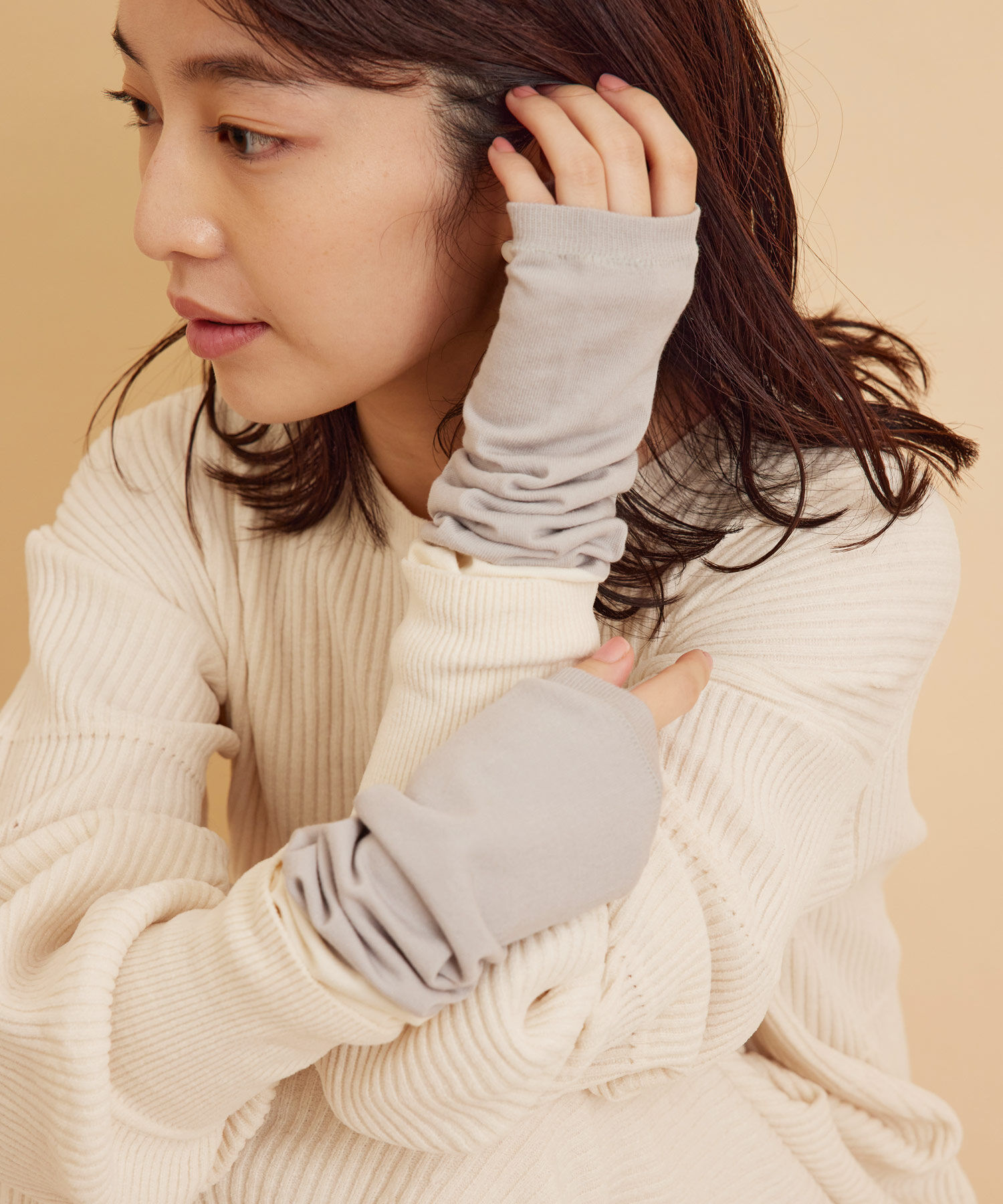 SALON adam et rope'「【SALON adam et rope'オリジナル】warmth マルチウォーマー」|手袋|グレー(07)