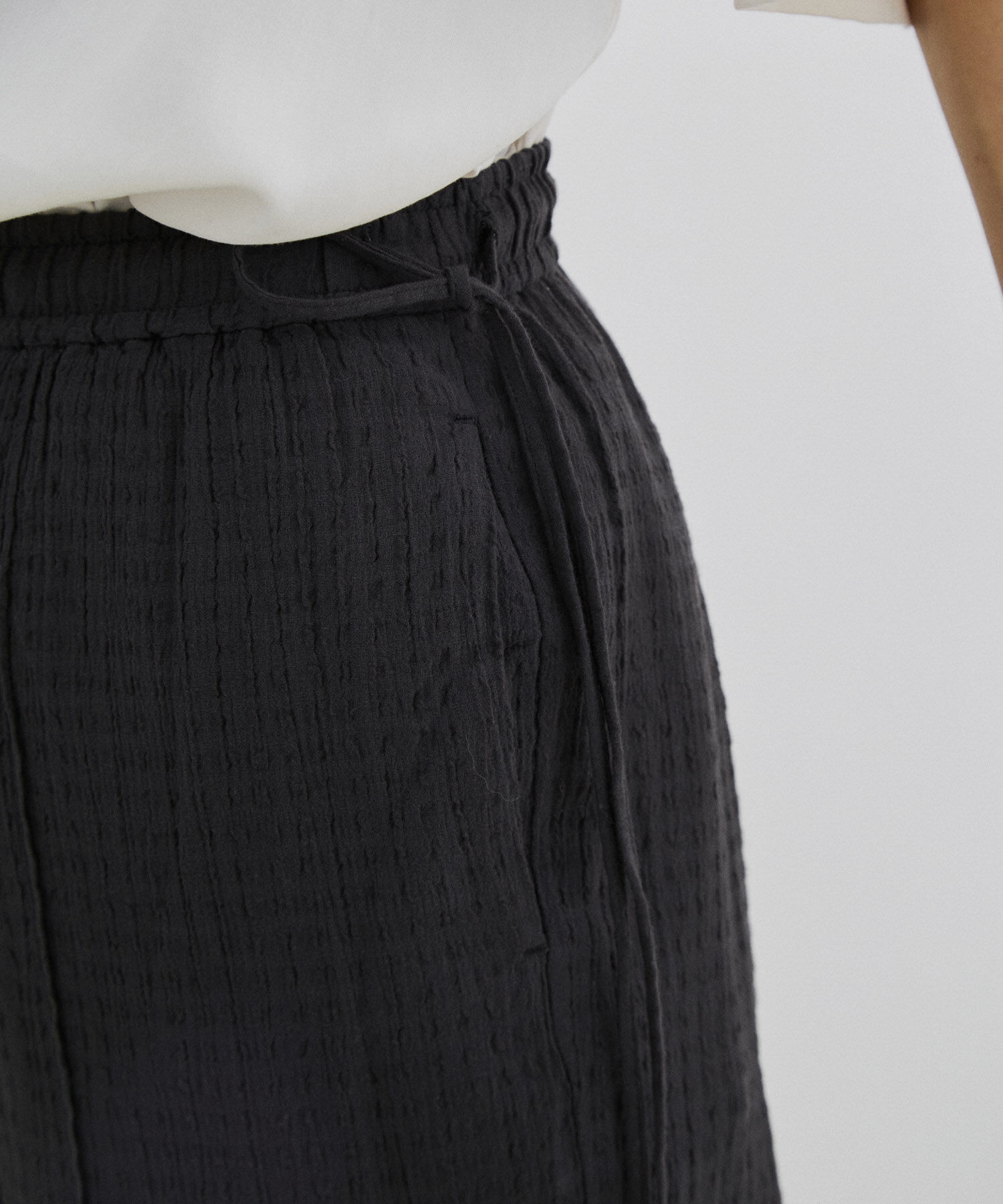 SALON adam et rope'「【NIPPON CULTURE】高島ちぢみサイドスリットイージーパンツ」|その他|