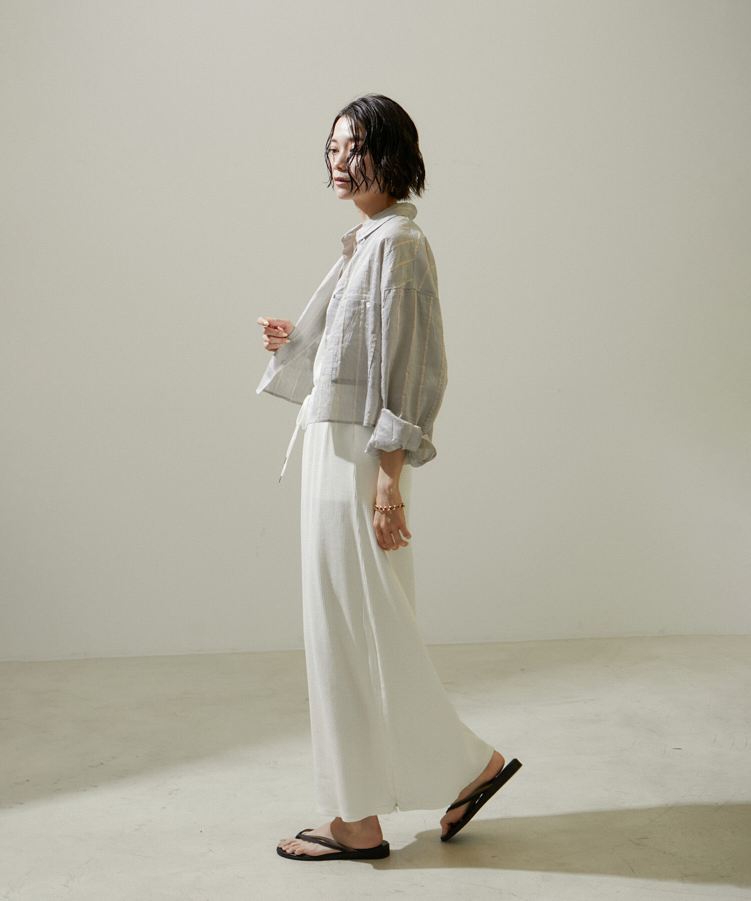 SALON adam et rope'「ヴィンテージライクリブタンクトップ【セットアップ対応・洗える】」|タンクトップ|